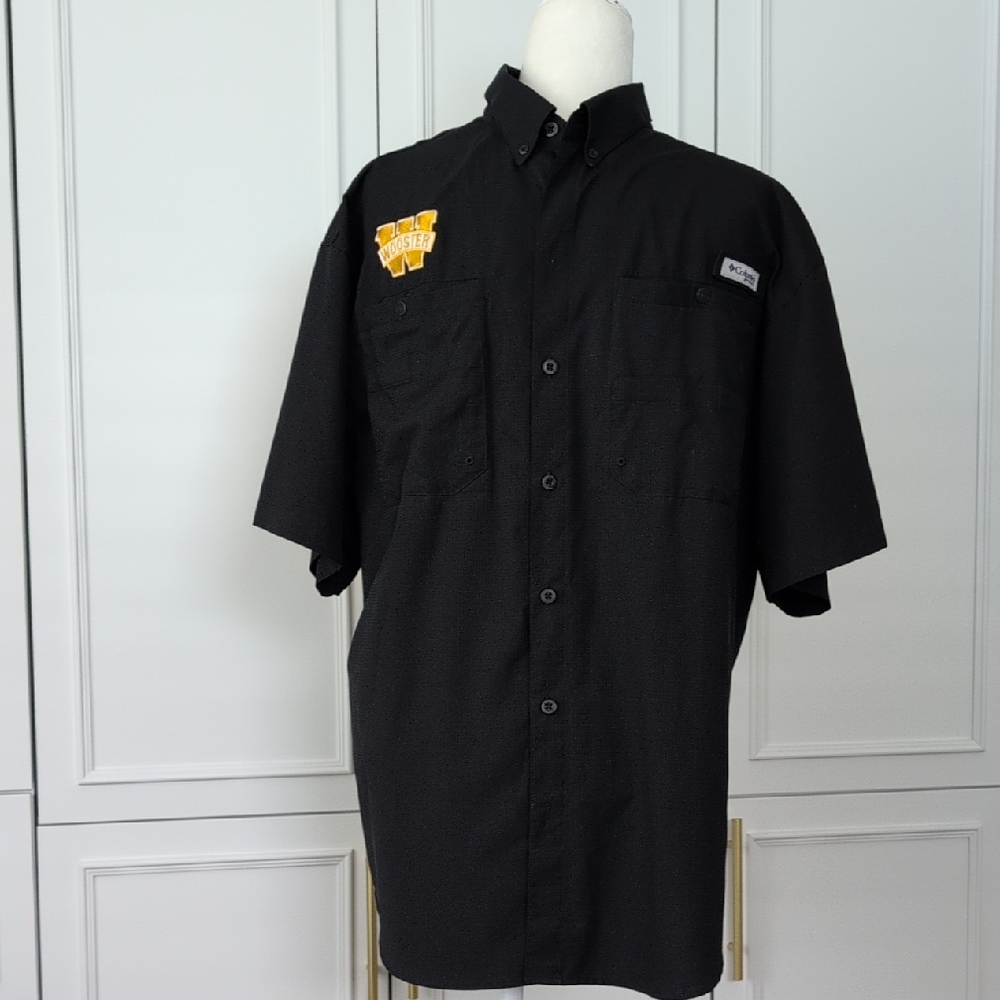 Wooster Columbia Fishing Shirt Black Short Sleeve XL